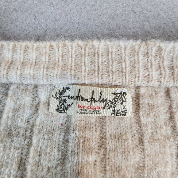 Free People NEW Around the Clock Pullover Sweater Ribbed Women's Medium Oatmeal - Picture 6 of 12